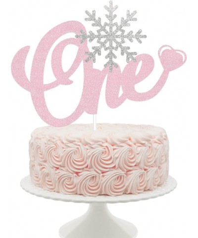 Pink Snowflake One Cake Topper Winter Onederland Cake Topper Snowflake Cake Decorations One Cake Topper 1st Birthday Girl Win...