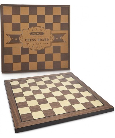 17 Inches Wooden Chess Board Only Professional Tournament Chess Board Large with Gift Package - Chess Rules Beginner Chess Bo...