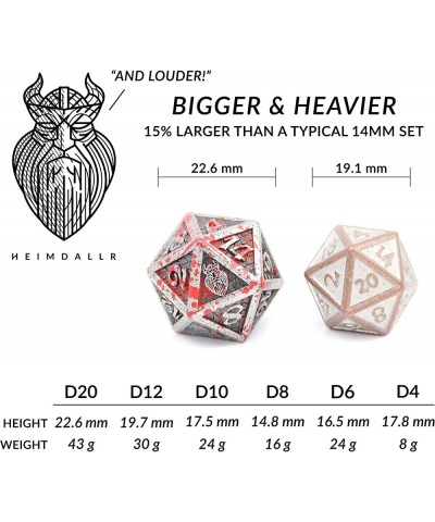 Metal DND Dice Set 7 pcs - Dragonhide Design 16mm Size Logo on D20 Metal Dice Set & Dice Box D&D Dice Set D&D (Dungeons and D...