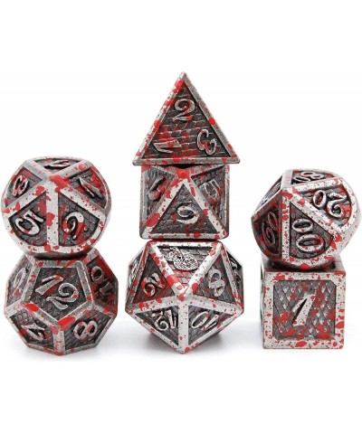 Metal DND Dice Set 7 pcs - Dragonhide Design 16mm Size Logo on D20 Metal Dice Set & Dice Box D&D Dice Set D&D (Dungeons and D...