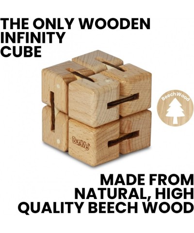 Wooden Infinity Cubes - Large Infinity Cube Fidget Toy | Eco-Friendly Beechwood Fidget Cube Fidget Toys Easter Basket Stuffer...