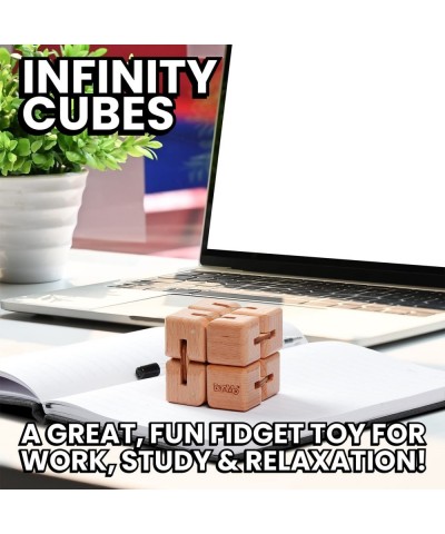 Wooden Infinity Cubes - Large Infinity Cube Fidget Toy | Eco-Friendly Beechwood Fidget Cube Fidget Toys Easter Basket Stuffer...