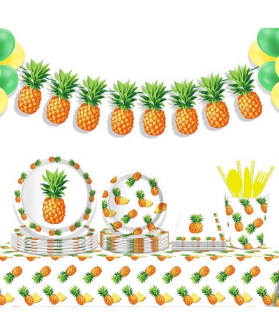 Pineapple Party Tablecloth 2 Pcs Pineapple Tablecloth Pineapple Table Covers Plastic Table Cover for Aloha Tropical Summer Th...