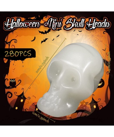 280 PCS Halloween Skeleton Figurines Mini Skull Heads Toy for Halloween Vase Filler Plastic Skull Heads for Halloween Pranks ...