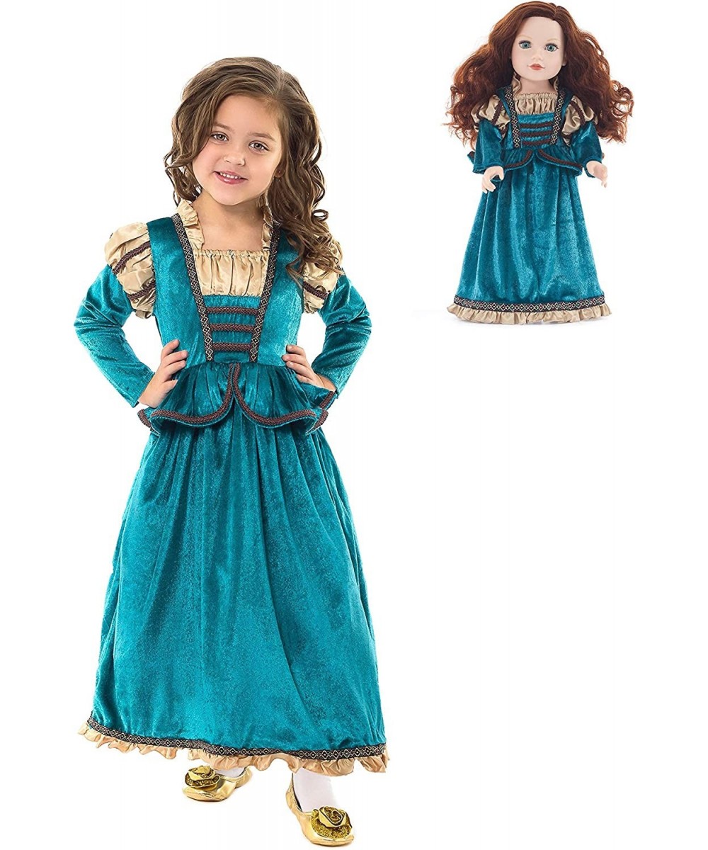 Medieval Princess Dress Up Costume & Matching Doll Dress (X-Large Age 7-9) - Machine Washable Child Pretend Play and Party Dr...