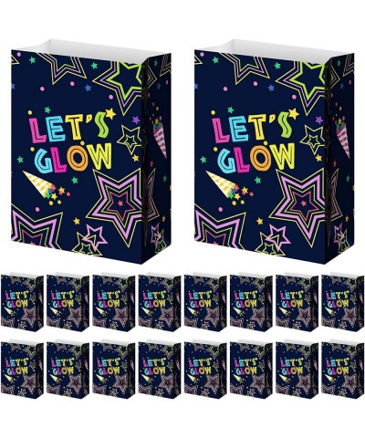 24 Pieces Let's Glow Candy Bags Glowing Star Goodie Bags Neon Party Supplies Neon Party Decorations Party Favor Bags Gift Wra...