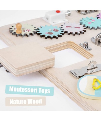 Wooden Montessori Busy Board for Toddlers - Sensory Activity Play Set Educational Toys Preschool Learning for Age 3 Year Old ...