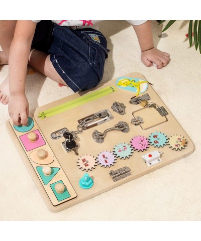 Wooden Montessori Busy Board for Toddlers - Sensory Activity Play Set Educational Toys Preschool Learning for Age 3 Year Old ...