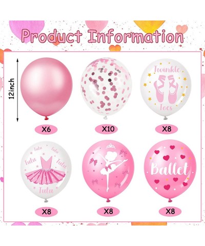 48 Pieces Ballerina Birthday Party Decorations Ballerina Balloons Pink and White Balloons Ballet Balloons Ballerina Pink Ball...