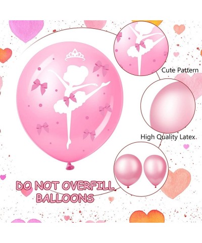 48 Pieces Ballerina Birthday Party Decorations Ballerina Balloons Pink and White Balloons Ballet Balloons Ballerina Pink Ball...