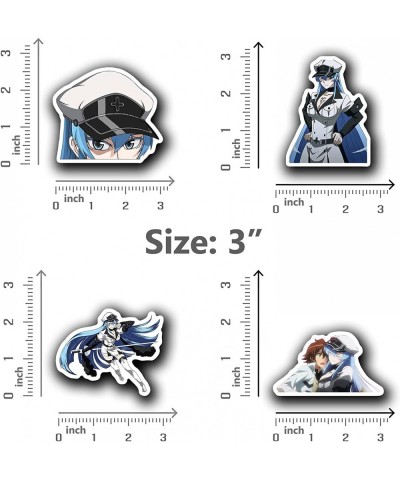 Akame Ga Kill Esdeath Girl Cute Sticker for Phone Laptop Skateboard Car Colorful Sticker Pack 4 Pcs Size 3inch $28.65 Kids' S...