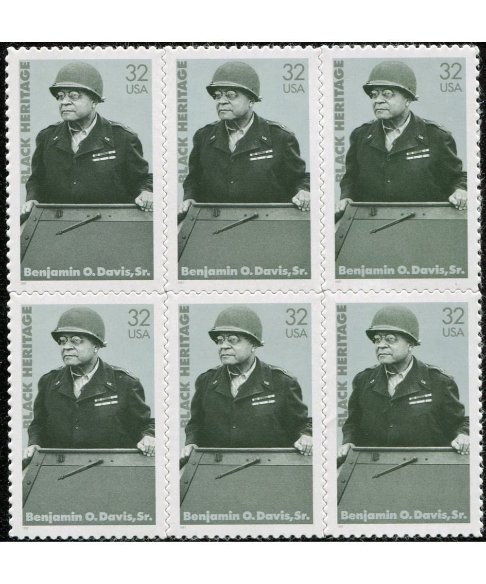 BRIG. GEN. Benjamin O. Davis Sr ~ Army ~ Black Heritage ~ Black History 3121 Block of 6 x 32 Cents US Postage Stamps $17.69 C...