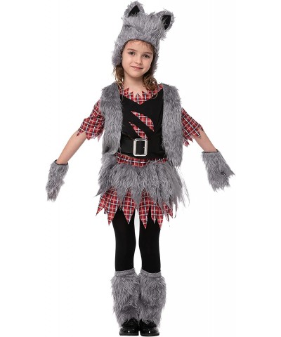 Wild Werewolf Costume Kids in Vest Style for Girls in Halloween Parties Cosplay $43.34 Kids' Costumes