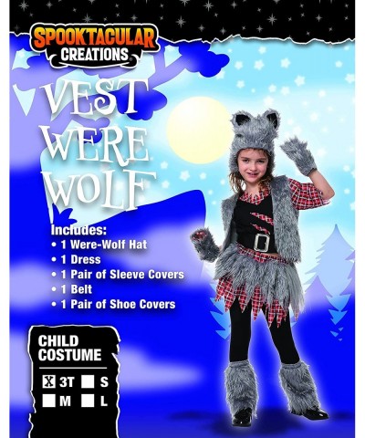 Wild Werewolf Costume Kids in Vest Style for Girls in Halloween Parties Cosplay $43.34 Kids' Costumes