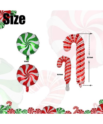 Christmas Candy Cane Foil Mylar Balloons Big Xmas Birthday Party? Decoration Supplies Photo Backdrop Red And White Green Swee...