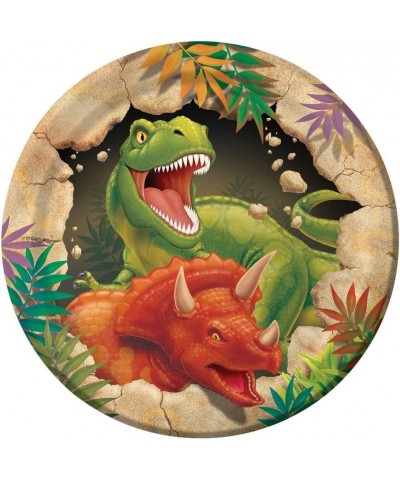 Dinosaur Round Paper Dessert Plates Dino Blast $12.96 Kids' Party Tableware