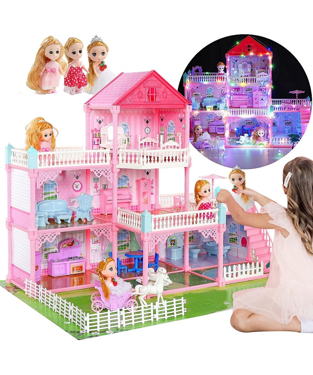 Dollhouse Dream House Toys for 3 4 5 6 7 8 Years Old Girls Kids Dollhouse Sets with 2 Dolls 7 Rooms Furniture and Accessories...