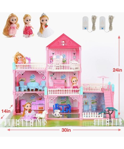 Dollhouse Dream House Toys for 3 4 5 6 7 8 Years Old Girls Kids Dollhouse Sets with 2 Dolls 7 Rooms Furniture and Accessories...