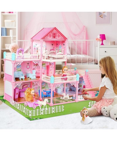 Dollhouse Dream House Toys for 3 4 5 6 7 8 Years Old Girls Kids Dollhouse Sets with 2 Dolls 7 Rooms Furniture and Accessories...