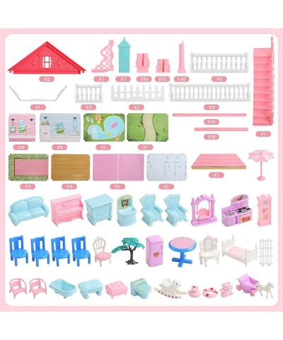 Dollhouse Dream House Toys for 3 4 5 6 7 8 Years Old Girls Kids Dollhouse Sets with 2 Dolls 7 Rooms Furniture and Accessories...