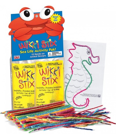 Sea Life Pak Features 12 Sea Creatures & Arts and Crafts for Kids Book Includes 30 Activities and 72 Non-Toxic Waxed Yarn Fid...