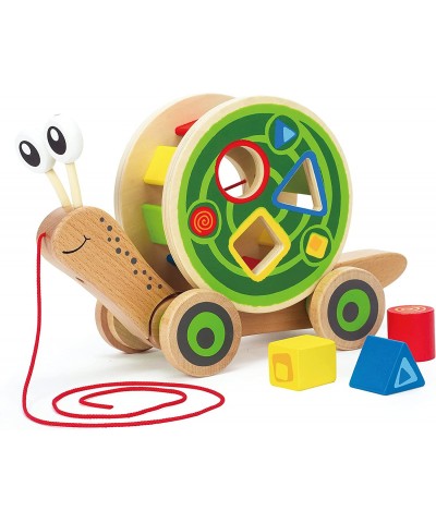 (Pull Toy) - Award Winning Walk-A-Long Snail Toddler Wooden Pull Toy $41.95 Early Development & Activity Toys