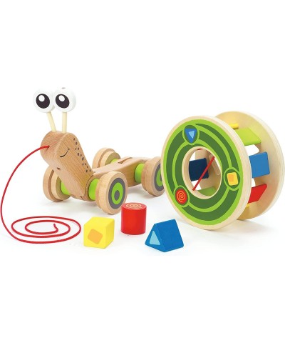 (Pull Toy) - Award Winning Walk-A-Long Snail Toddler Wooden Pull Toy $41.95 Early Development & Activity Toys