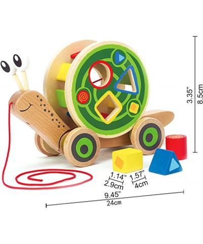 (Pull Toy) - Award Winning Walk-A-Long Snail Toddler Wooden Pull Toy $41.95 Early Development & Activity Toys