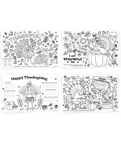 Thanksgiving Placemat Activity Kids Coloring Placemats for Kids & Adults 11x17 Paper Disposable Placemats Crafts Bulk 12 Pack...