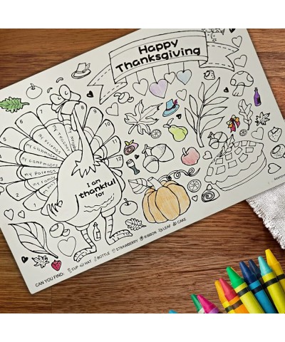 Thanksgiving Placemat Activity Kids Coloring Placemats for Kids & Adults 11x17 Paper Disposable Placemats Crafts Bulk 12 Pack...