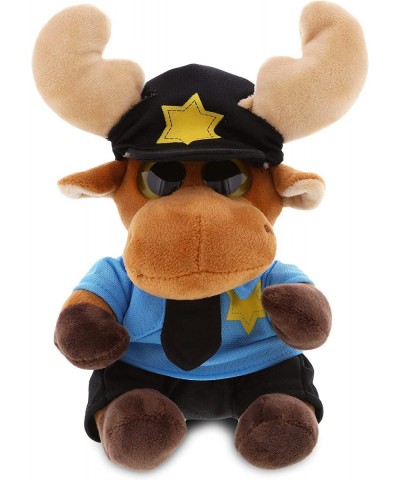 Big Eye Moose Police Officer Plush Toy - Super Soft Moose Cop Stuffed Animal Dress Up with Cute Cop Uniform & Cap Outfit - Fl...