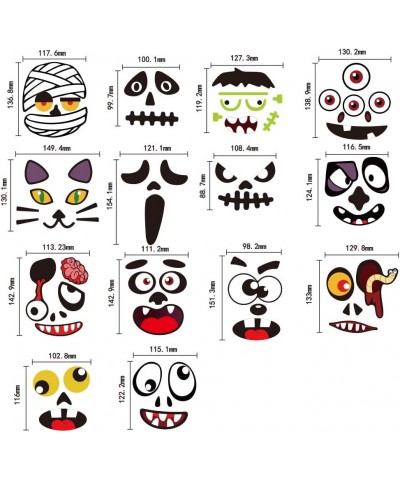 Halloween Pumpkin Stickers Face Decorating Decals - 8 Sheets Jack-o'-Lantern Decoration Kit 30 Pieces Funny Pumpkin Expressio...