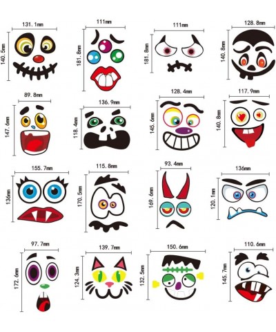 Halloween Pumpkin Stickers Face Decorating Decals - 8 Sheets Jack-o'-Lantern Decoration Kit 30 Pieces Funny Pumpkin Expressio...