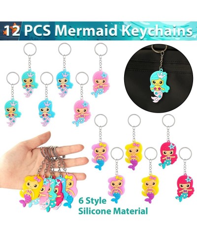 Mermaid Party Favor Set 80 Pcs Princess Silicone Bracelet Tattoo Stickers Slap Bracelet String Beads Bubble Stick Gift Bags P...