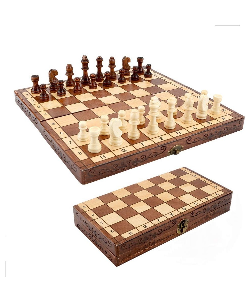 Folding Hand Crafted Wooden Chess Set Chess Board for Kids and Adults 30 x 30 cm $34.67 Board Games