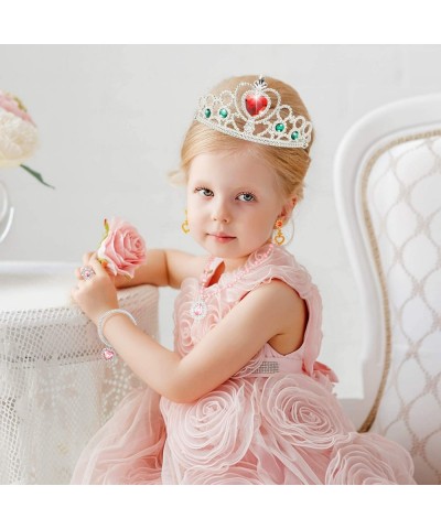 Princess Jewelry Boutique Dress Up and Elegant Shoe(4 Pairs of Girls Heels Shoes) Role Play Fashion Accessories of Crowns Nec...