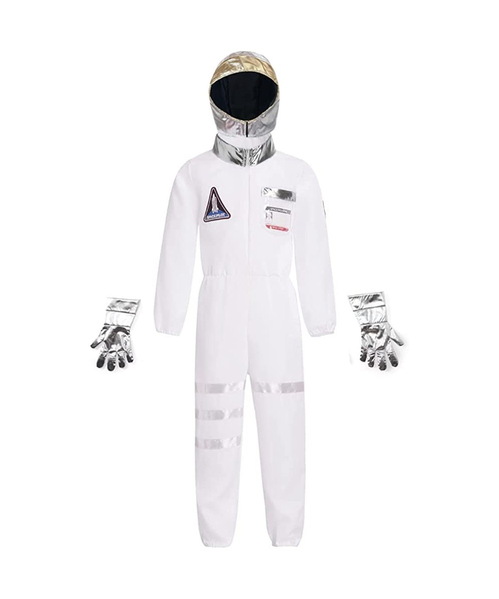 Astronaut Costume for Kids Space Jumpsuit with Helmet and Gloves Role Play Halloween Party $33.65 Kids' Costumes