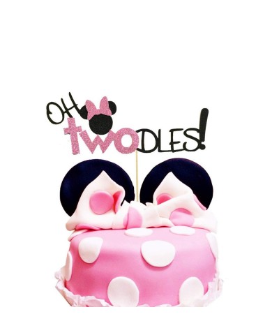 Oh Twodles Minnie Cake Topper Mouse Second 2nd Birthday Party Supplies Decorations for Baby Girl Bday $17.09 Kids' Party Deco...