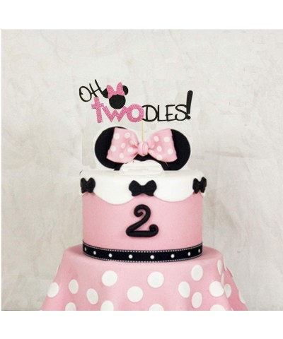 Oh Twodles Minnie Cake Topper Mouse Second 2nd Birthday Party Supplies Decorations for Baby Girl Bday $17.09 Kids' Party Deco...