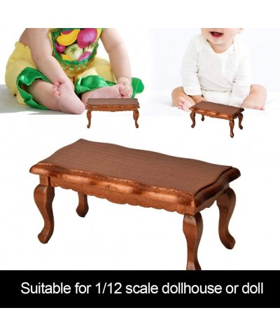 1:12 Doll House Props Wave End Table Miniature Dollhouse Wooden Simulation End Table Furniture Accessory Toys for Doll House ...