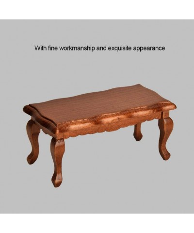 1:12 Doll House Props Wave End Table Miniature Dollhouse Wooden Simulation End Table Furniture Accessory Toys for Doll House ...