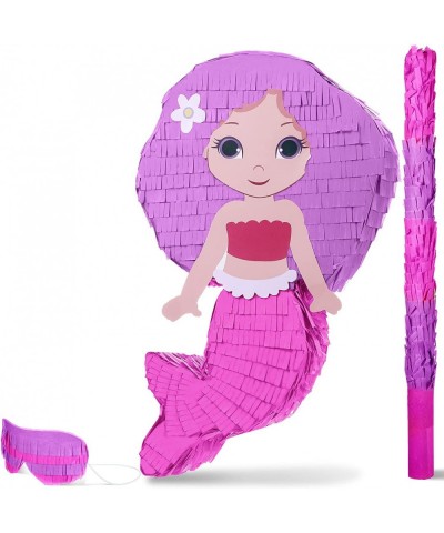 Mermaid Pinata Bundle with Blindfold and Bat Small Mermaid Pinatas for Birthday Party Mermaid Theme Birthday Decorations for ...