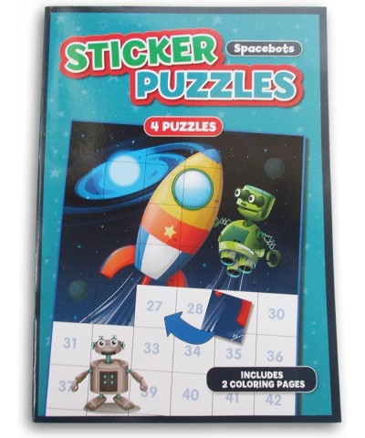 Sticker Puzzle Book with 4 Puzzles and 2 Coloring Pages (Spacebots) $15.52 Kids' Stickers