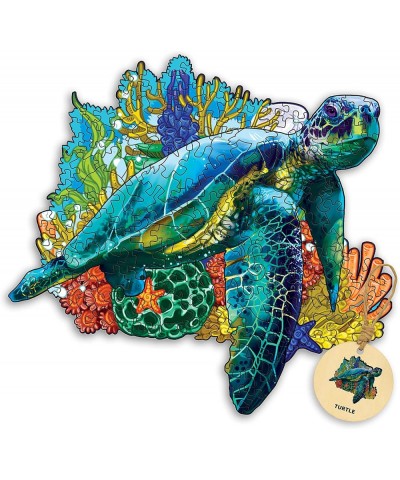 Wooden Jigsaw Puzzles for Adults Turtle Wooden Jigsaw Puzzles 132 PCS– 10.7 x 11.5 in(27.3 x29.1 cm) Unique Shape Wooden Anim...