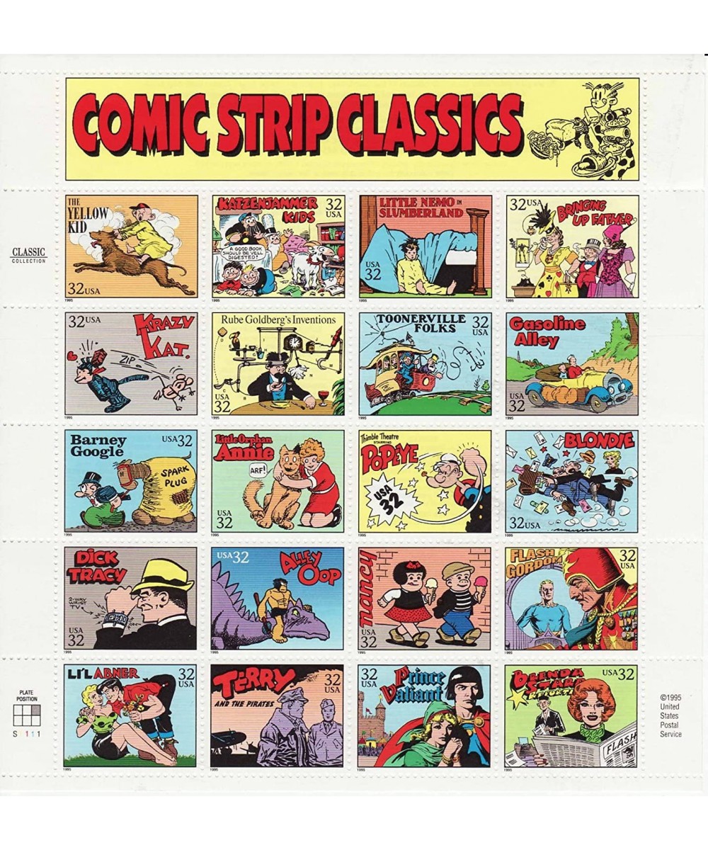 Comic Strip Classics Collectible Stamp Sheet of 20 32 Stamps Scott 3000 $23.66 Collectible Postage Stamps