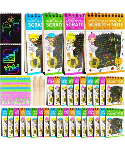 20 Pack Scratch Art Notebooks Rainbow Scratch Paper Notes Scratch Note Pads for Children's Day Gift Kids Arts and Crafts Perf...