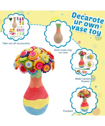 DIY Vase with Flowers Craft Kit for Kids Make Your Own Flower Bouquet by Buttons and Fabric Crafts and Art Set Gift for Girls...