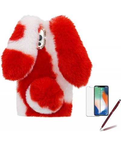 Bunny Case for Moto G Stylus 2020 [Not for 2021] Cute Rabbit Ears Warm Fluffy Handmade Rabbit Fur Soft Plush Flexible TPU Bum...