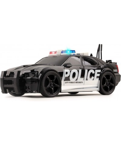 Police Car Friction Powered 1:20 Scale with Lights Sirens and Sounds Durable Kids Rescue Emergency City Cop Vehicle Push and ...