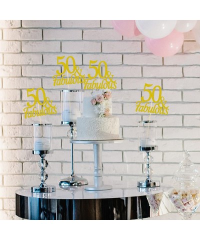 12pcs 50th Birthday Centerpiece Sticks Glitter Number 50 Table Centerpieces Flower Toppers for Anniversary Table and Party De...